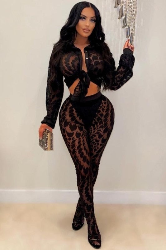 Printed pants and shirt set