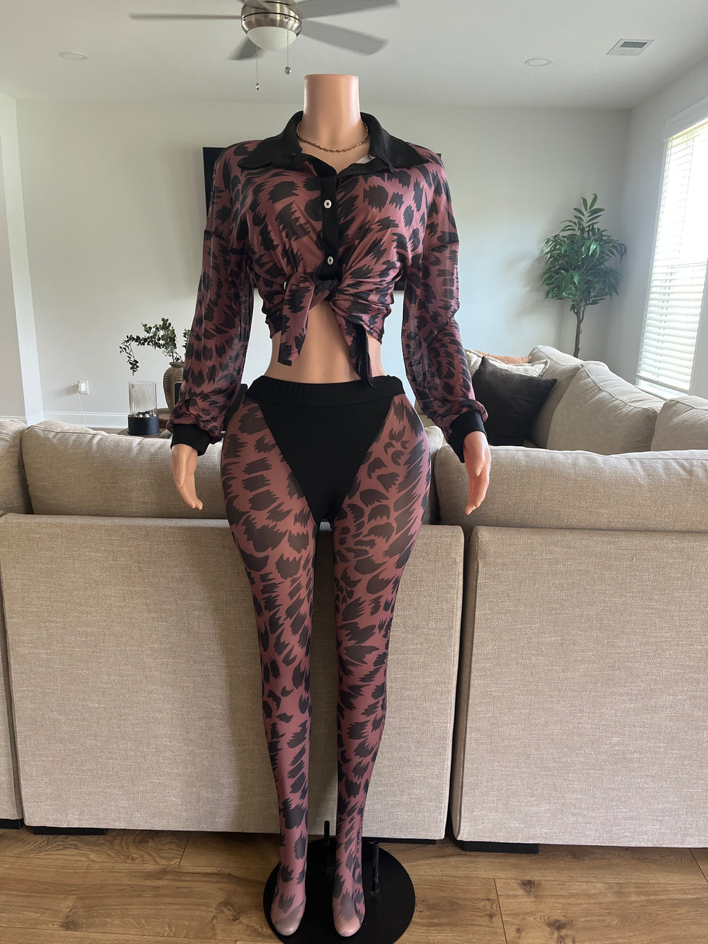 Printed pants and shirt set