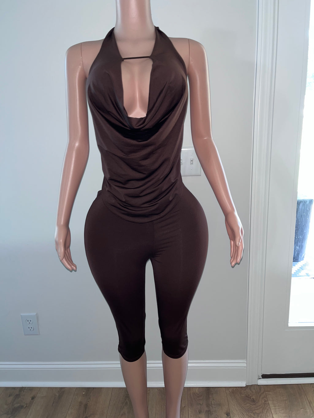 Halter Draped Pants Set