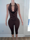 Halter Draped Pants Set